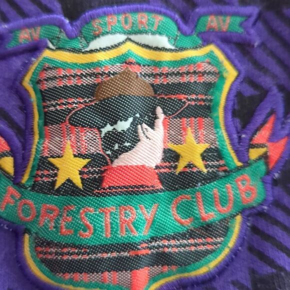 Vintage Adrienne Vittadini purple and black checkered forest theme sweatshirt 🌲 - Picture 4 of 7